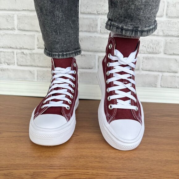⭐Converse Chuck Taylor Move Platform Hi 7.5 Women Shoes Sneaker Burgundy A02430C - Picture 5 of 13